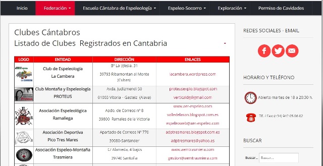 Seccion Clubes Web